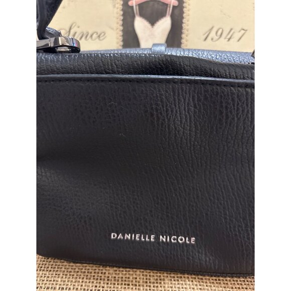 Danielle Nicole Black Faux Leather Small Studded Bag Top Handle & Crossbody - Picture 4 of 16